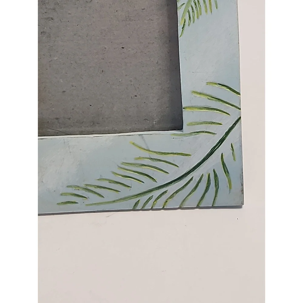 Vintage Butterfly Resin Picture Frame Etched Leaves 3D Relief 5.75x7 Holds 3x5